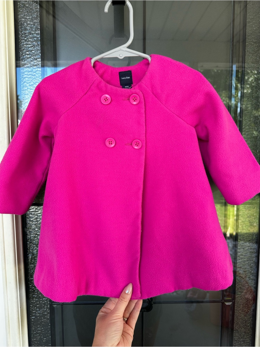GAP Bright Pink Double-Breasted Pea Coat